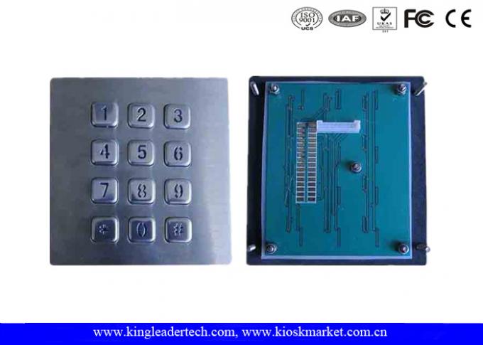 Illuminated Backlit Metal Keypad 3x4 Matrix for Low-lit / Dark Envirement