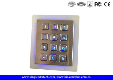 IP65 Rated Stainless Steel Keypad 3x4 Keypad for Access Control System