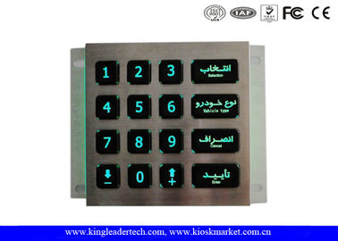 Custom Layout Illuminated Keypad With Green Backlit And Matrix 4x4