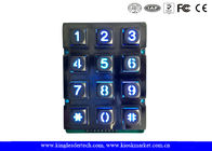 Phone Booth Usb Industrial Numeric Keypad Metal With 12 Blue Backlight Keys