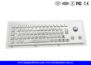 Buy Brushed Metal Industrial Panel Mount Keyboard With 25mm Diameter Trackball online manufacture
