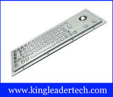 Brushed Stainless Steel Panel Mount Keyboard With Trackball And 64 Keys