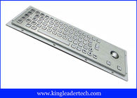 Brushed Stainless Steel Panel Mount Keyboard With Trackball And 64 Keys