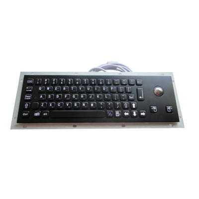 Buy Electroplated Black Rugged Vandalproof IP65 Compact Panelmount Stainless Steel Keyboard With Trackball online manufacture