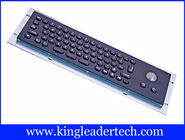 Customizable Small Black Kiosk Metal Panel Mount Keyboard With Mini Trackball