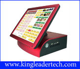 All In One Red POS / Cash Register Touch Terminal For Dining And Pizzeria