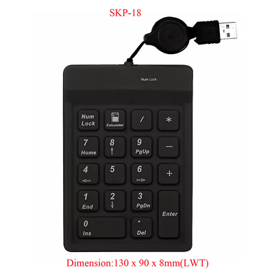 Buy Anti-Virus Disinfectable Silicone Medical Industrial Numeric Keypad With Retractable USB Cable online manufacture