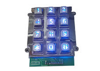 LED Backlit Metal Keypad Silicone Rubber Colored Keys For Access Control System