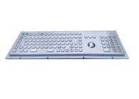 20mA PS2 Panel Mount Keyboard FCC Brushed Stainless Steel With Number Keys