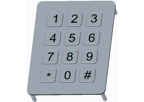 Rugged Industrial Metal Numeric Keypad Front Side Mounting With Flat Keys