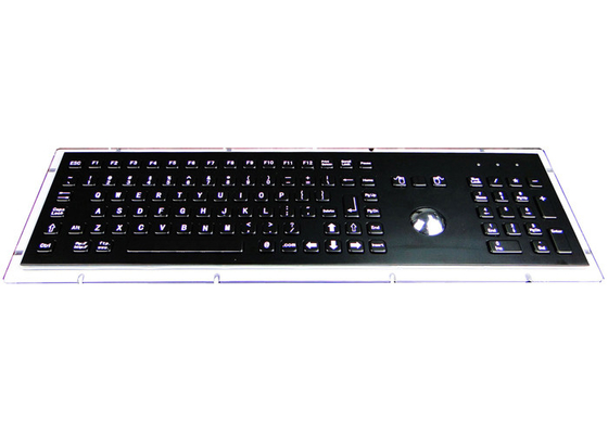 Electroplated Industrial Metal Keyboard Liquid Proof With Optical Trackball Mouse