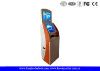 High Visible Floor Standing Touch Screen Kiosk Two Displays Tall With Metal Keypad