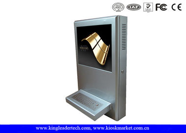 Buy Modern Slim Wall Mount Kiosk With 15 Inch Touch Screen Monitor And Metal Keyboard Optional online manufacture