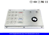 Optical Trackball Industrial Numeric Keypad USB Stainless Steel With 16 Keys