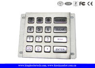 16 Long Travel Button Metal Numeric Keypad Rugged RS232 For Industrial