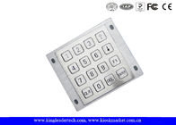 16 Flat Keys Industrial Numeric Keypad Rear Panel Mount Brushed 4x4 Matrix Metal