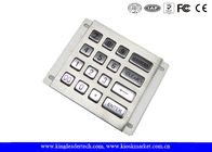 Metal Industrial Numeric Keypad , 16 Keys Rugged Vandal Proof Keyboard