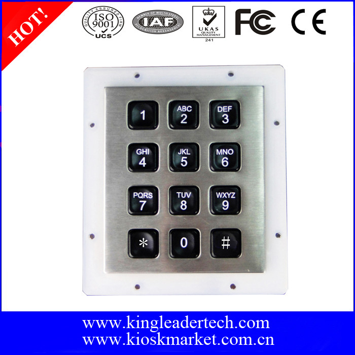 Custom Numeric Keypad Custom Industrial Numeric Keypad , 12 Plastic Keys Metal Keypad With ...