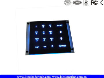Waterproof illuminated numeric keypad , Panel mount keypad with 16 back-lit keys MKP100-1