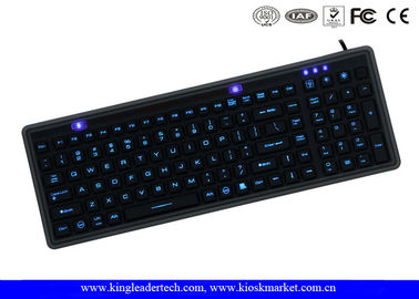 IP68 Washable Black Super Slim Silicone Keyboard USB Interface Long Life