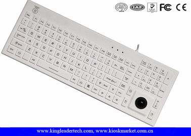 Function Keys Washable Silicone USB Keyboard Built - In Trackball