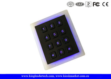 Custom Industrial Numeric Keypad , 12 Plastic Keys Metal Keypad With Backlight