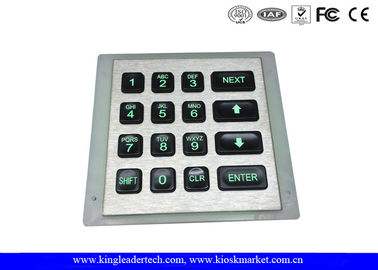 IP 65 Access Control Keypad With Green Backlight , 16 Key Keypad