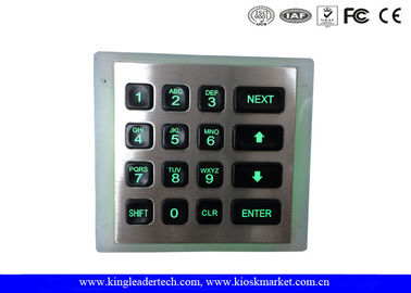 IP 65 Access Control Keypad With Green Backlight , 16 Key Keypad