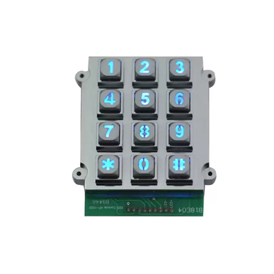 12 Key Vandalproof IP65 Backlit Numeric Keypad Zinc Alloy Matrix For Dark Environment