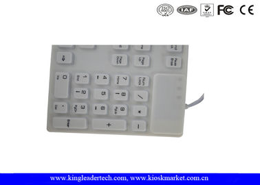 White Color Full Keys Waterproof Keyboard with IP68 Compliance , CE / FCC / RoHs