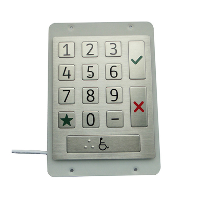 Panelmount Rugged Vandal-proof Waterproof 15 Flat Keys Door Access Control Numeric Keypad