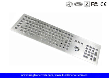 Ruggedized Industrial Metal Stainless Steel Keyboard With Integrated Optical Trackball