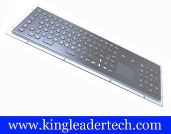 Dust-proof 103 Keys Black Metal Kiosk Keyboard With Touchpad And Number Keypad