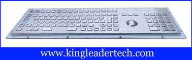 Kiosk Stainless Steel Panel Mount Keyboard With Trackball , FN Keys And Number Keypad