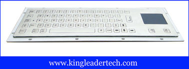 Vandalproof Panel Mount Kiosk Keyboard With Flush / Flat Keys And Touchpad