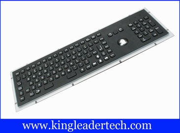 Stainless Steel Black Panel Mount Keyboard With Function Keys And Optical Trackball