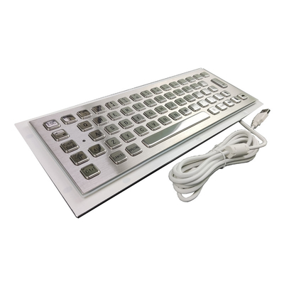 Compact Format Rugged Panelmount Metal Stainless Steel Industrial Keyboard With 64 Custom Keys