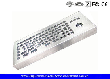 Desktop 86 Keys Stainless Steel Keyboard With Trackball FCC Brushed