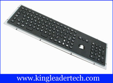103 Keys Black Metal Keyboard With Trackball Panel Mount Stainless Steel