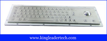 Waterproof Kiosk Or Industrial Computer Keyboard With Flat Keys And Trackball
