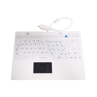 IP68 Washable Cleanable Infectable Antimicrobial Medical Industrial Silicone Keyboard With Touchpad