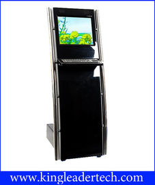 Space Saving Standard Touch Screen Information Kiosk With Metal Kiosk Keyboard And Trackball