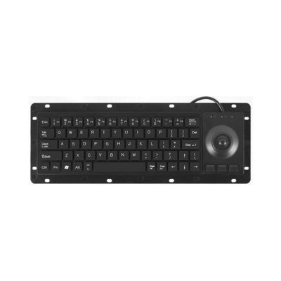 Low-cost Rugged Panelmount Plastic Keyboard With Tiny Trackball and 68 Keys