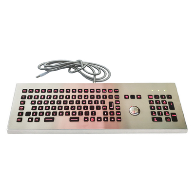 Backlit Desktop Rugged Waterproof Vandal-Proof Keyboard With Integrated Optical Trackball And Numeric Keypad