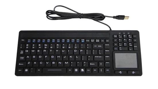 IP68 Waterproof Medical Keyboard with 110 Keys and Antimicrobial Silicone Rubber for Industrial and Medical Environments