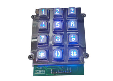 LED Backlit Metal Keypad Silicone Rubber Colored Keys For Access Control System
