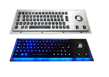 Splash Resistant Stainless Steel Keyboard 64 Illuminated Keys With Trackball / Backlit