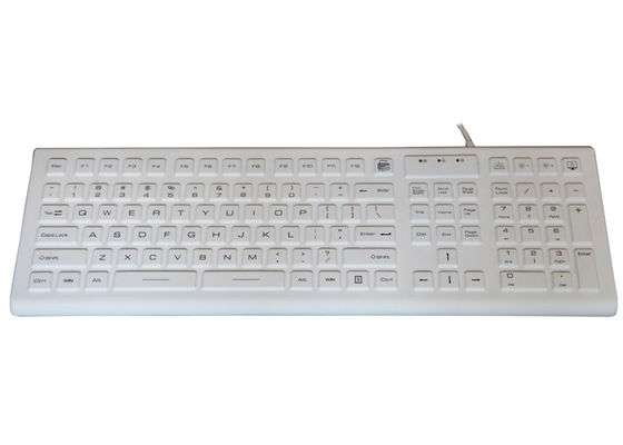 Antimicrobial Waterproof Medical Keyboard 100mA With ON OFF Backlight