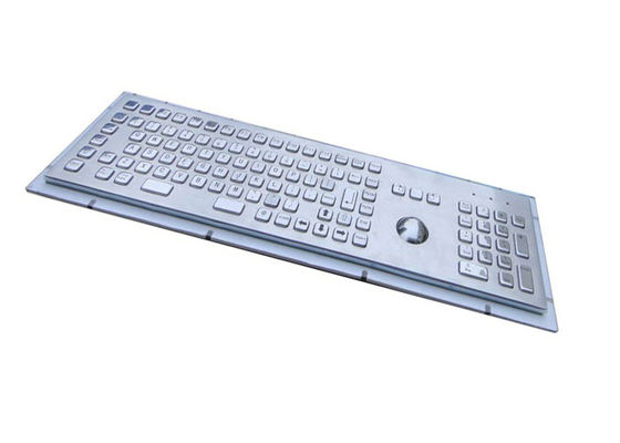 20mA PS2 Panel Mount Keyboard FCC Brushed Stainless Steel With Number Keys
