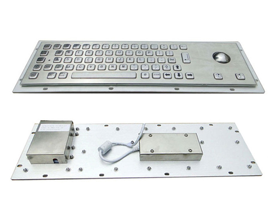 20mA Brushed Metal Industrial Keyboard 64 Keys Panel Mount